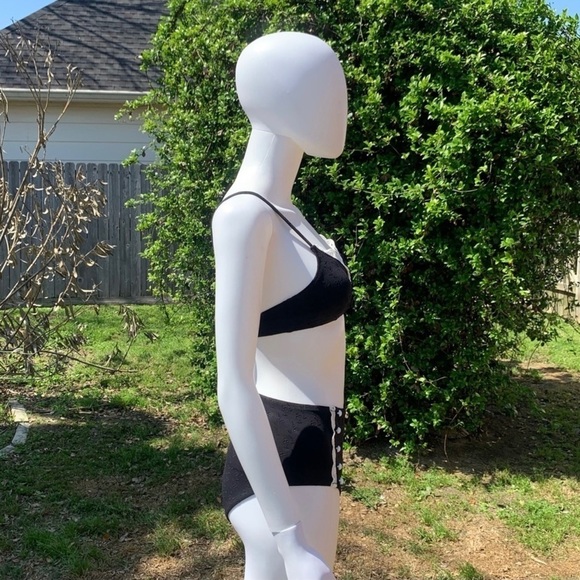 💋NWT Morgan Lane Vintage High-Rise Scalloped Eyelet 2Pc Bikini - Picture 8 of 13